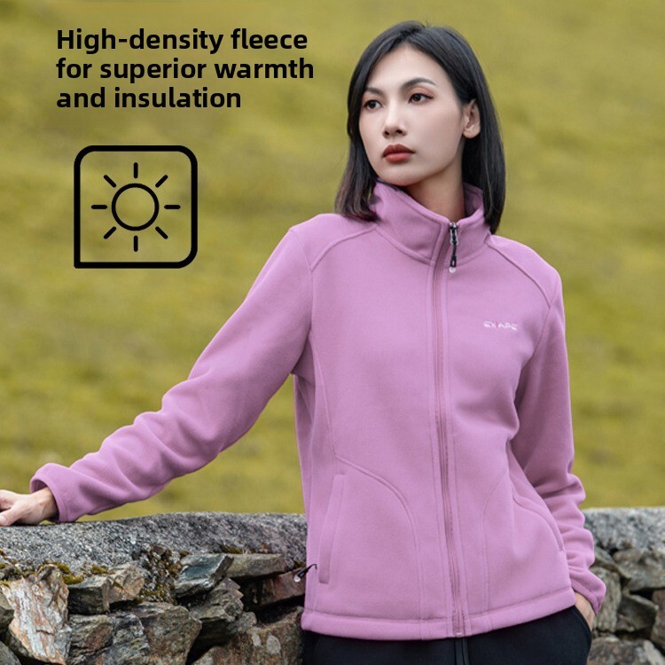 Giacca da esterno per uomo donna, calda felpa in pile polare double-face, giacca interna ispessita autunnale e invernale, cappotto antivento