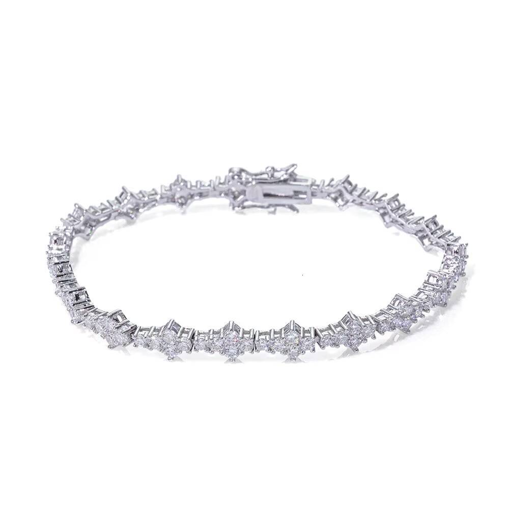 Fabricant personnalisé hommes Hip Hop Moissanite luxe 925 Bracelets en argent Sterling 65mm bijoux fins femmes hommes Bracelets de Tennis