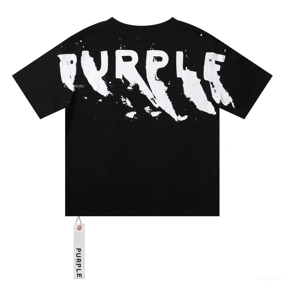 Purple Shirt T Hommes Designer T-shirts Hommes Unisexe Casual Manches Lettre Imprimer Hip Hop Street Court Tee Violet Jean Chemise De Luxe Mode C