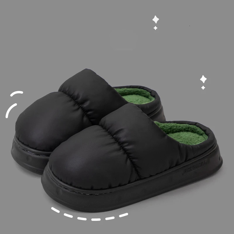 Home Anti Slip Warm Plush Cotton Slippers Womens Winter 2025 Waterproof Cotton Slippers Womens Winter Indoor 251210