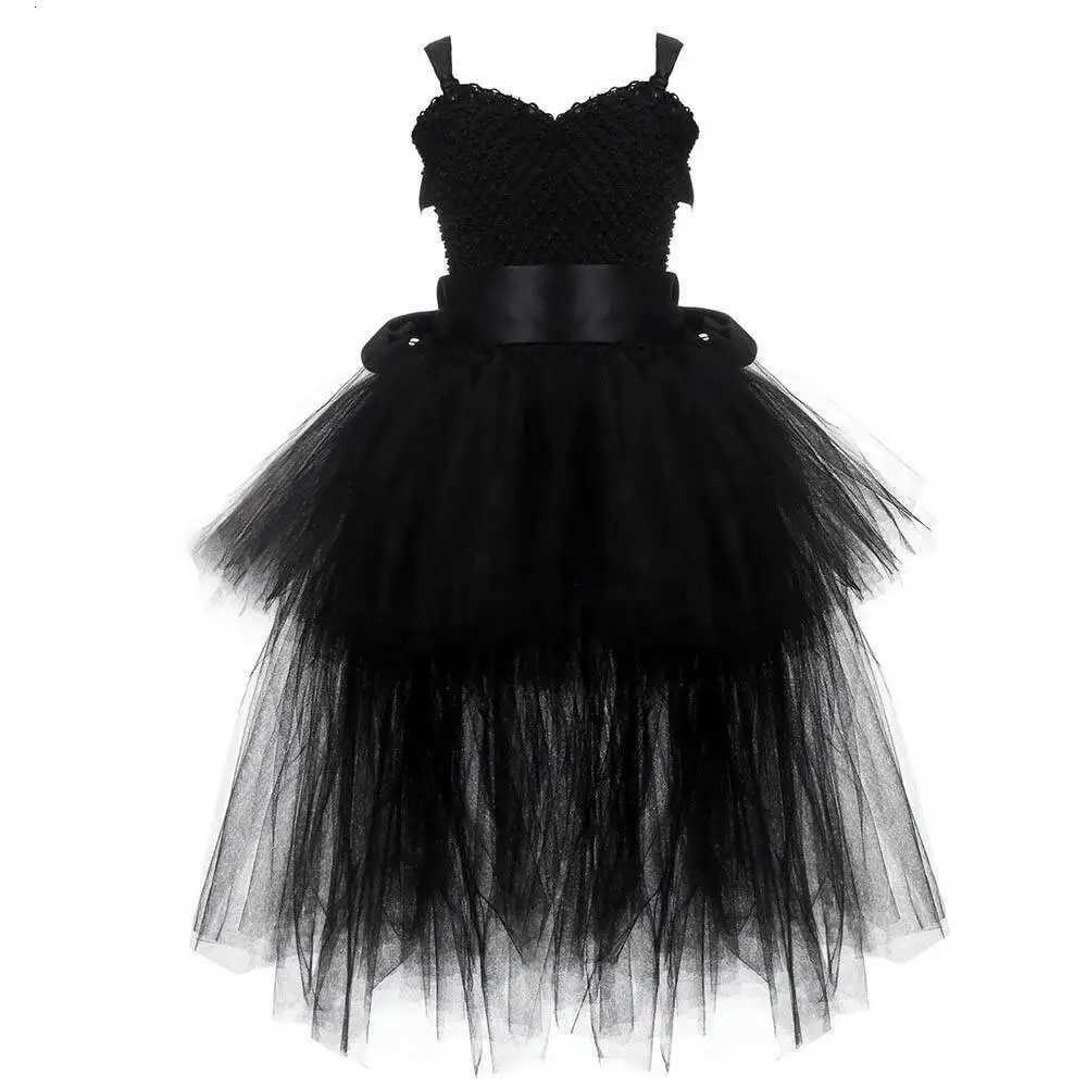 V-neck Girl Tutu Dress with Tail Solid Color Fluffy Trailing Tulle Dresses for Girls Princess Kids Carnival Halloween Costumes X251212