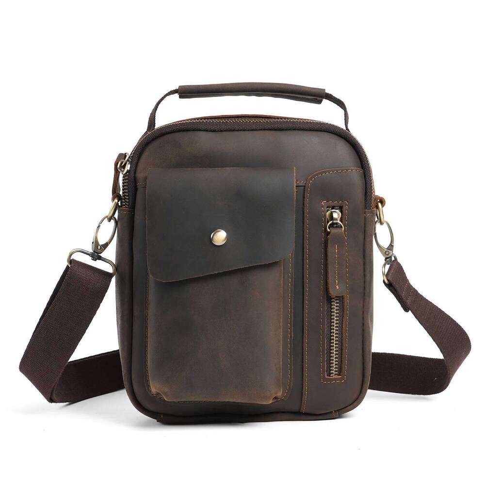 Genuine leather With Multiple Pockets Large Capacity Versatile Shoulder Bag Retro Diagonal Cross Handbag High Quality Luxury Bag