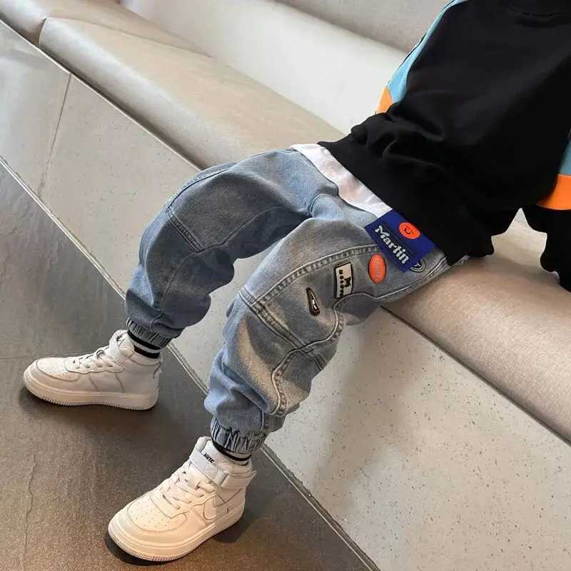 3 5 8 10 12Y Boys Jeans 2025 New Spring and Autumn Teenage Boys Korean Fashion Outwear Trousers Childrens Leggings Casual PantsT251212-image-1088147046