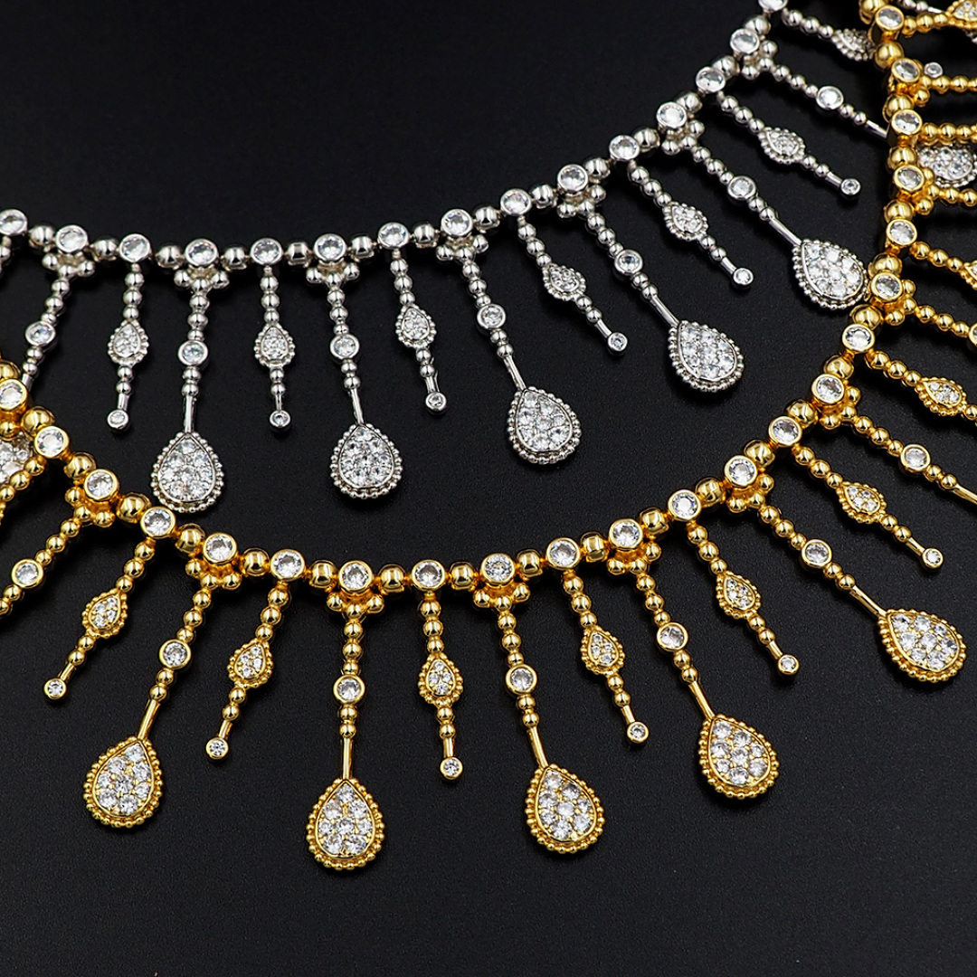 ADITA Designer necklace for women crystal drop pendant 18K gold plated Waterproof necklace official reproductions diamond luxury 015