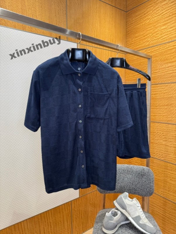 xinxinbuy Maglietta da uomo firmata Tee 2026 Tasca ricamata in spugna asciugamano scacchiera set vestito manica corta donna bianco nero bianco blu k