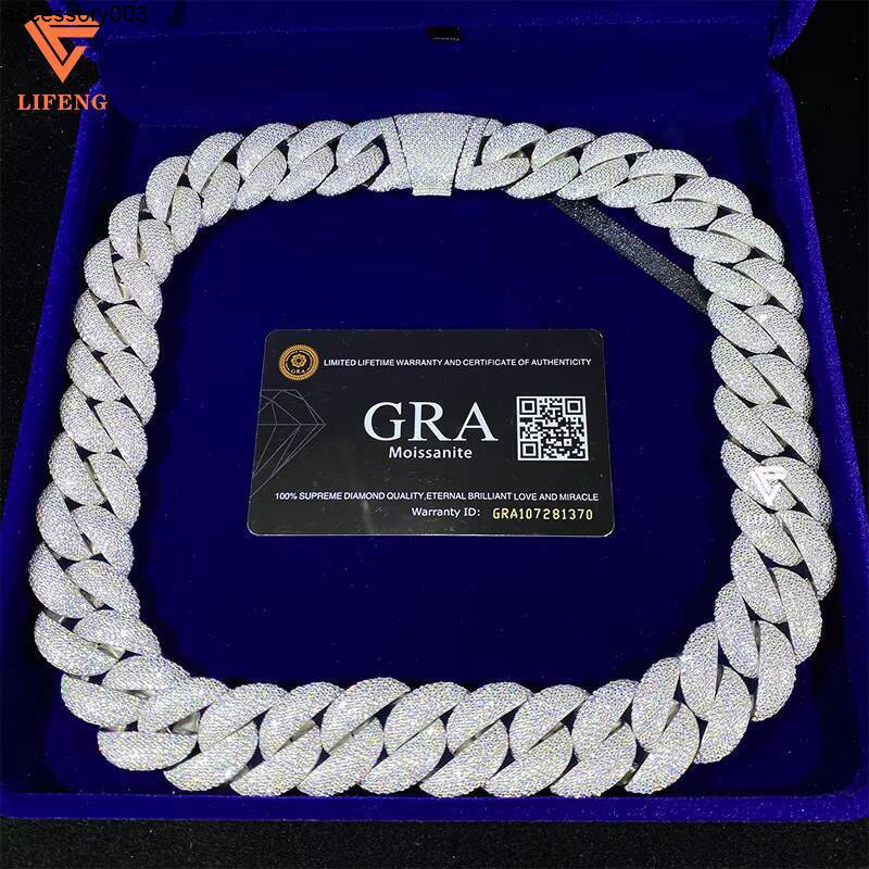 Pendant Necklaces 23mm High Quality Hip Hop Jewelry Big Cuban Link Chain Custom Mens Necklace Iced Out VVS Moissanite Diamond With