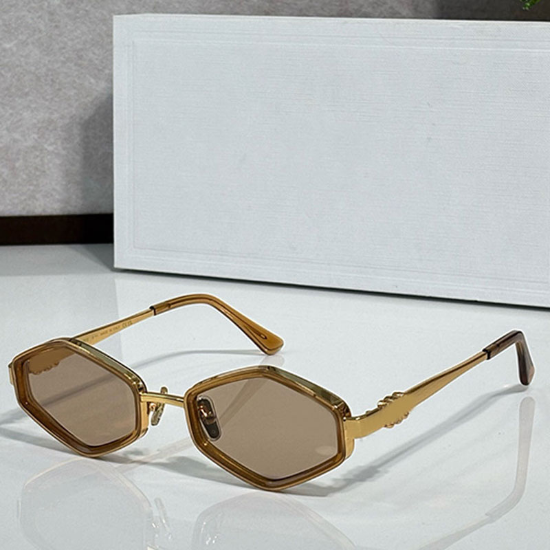26ss Fashion Womens Sunglasses Metal Polygon Frame Design Anti UV Casual Versatile Neutral Style 42136U