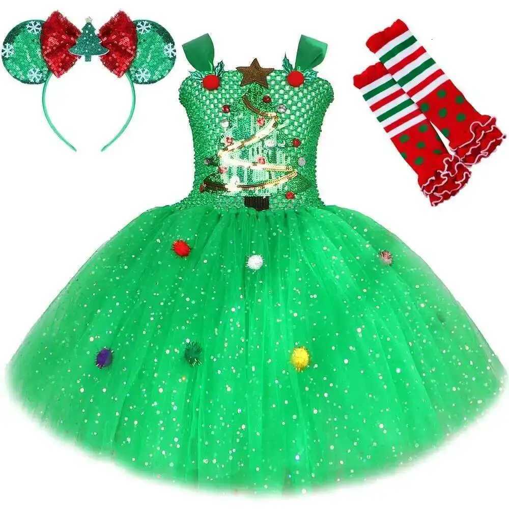 Sparkly Christmas Tree Costumes Girls Xmas Carnival Princess Dresses for Kids Twinkle New Year Outfit Children Holiday Clothes X251212