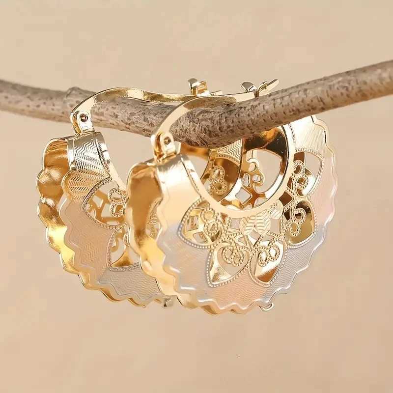 New Trendy Statement Hoop Earrings for Wen Gold Color Earring Luxury Jewelry for Wedding Anniversary Gift X2512121