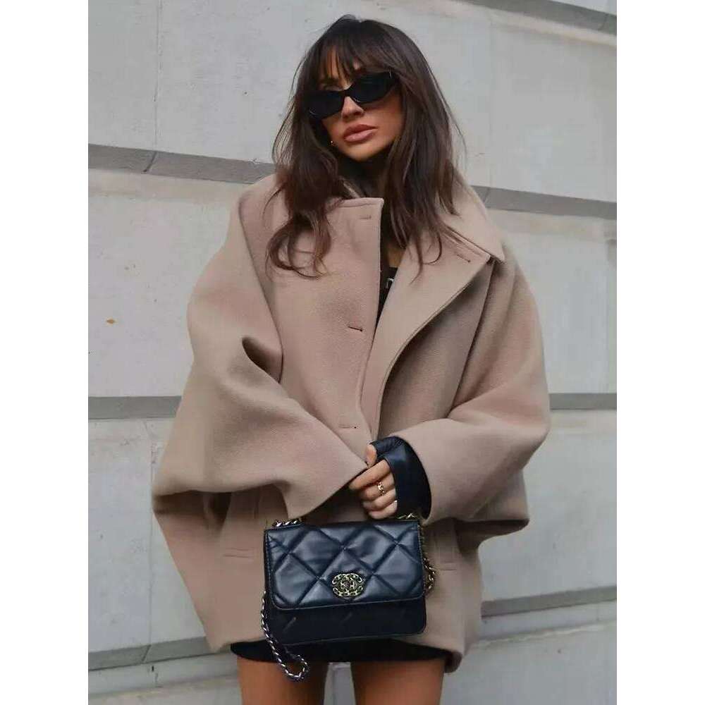 Designer Clothes Autumn Winter Women S New Collection Collar Long Sleeve Single Breasted Solid Color Loose Jacket Top Hot Selling
