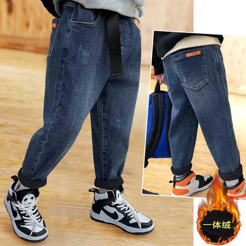 2024 haute qualité épais chaud hiver Jean épaissir hiver chaud cachemire Jean garçons enfants pantalons enfants pantalon 1-7YT251212