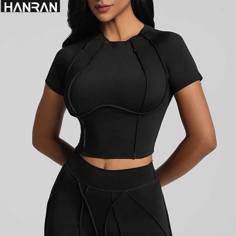 HANRAN Ensemble de course de yoga pour femmes - T-shirt respirant Leggings taille haute Vêtements de sport 2 pièces T251212