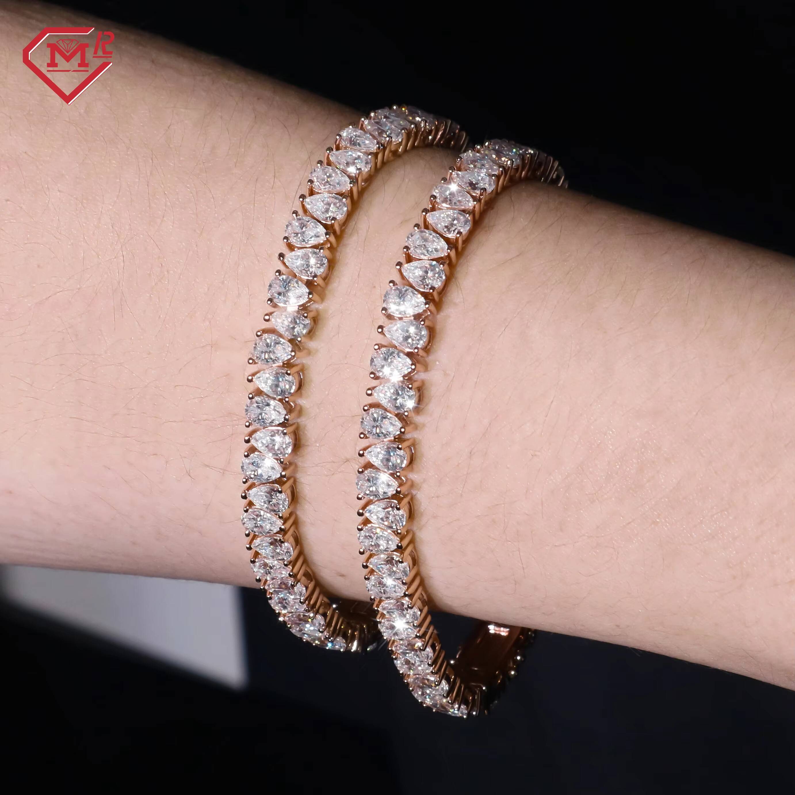 New Design 4MM Tennis Bracelet Custom Silver 925 Vvs Iced Out Moissanite Tennis Chain Bracelet