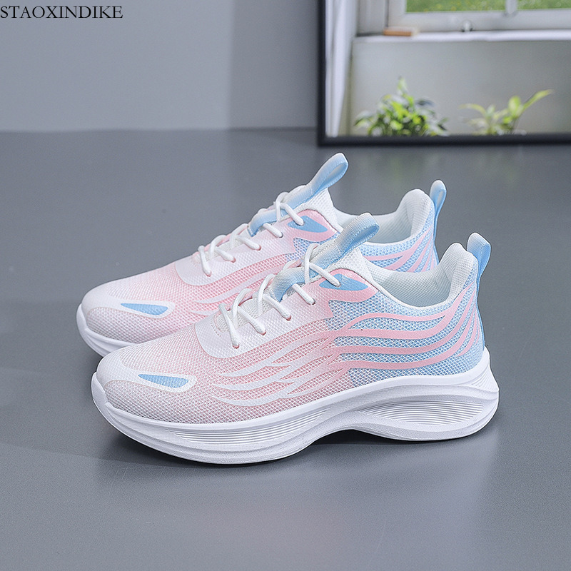 STAOXINDIKE Women's Running Shoes 2024 New Versatile Mesh Running Shoes Lightweight Shock Absorption Student White Casual Sports Shoes for Wome