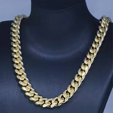 Stylish Hip Hop Custom 14K Solid Gold Cuban Chain Bracelet Bling Iced Out Moissanite Diamonds