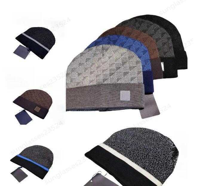 Beanie/Skull Caps Plaid beanie designer hats for men knitted bonnets winter hat fall thermal skull cap casual travel classical beanies black grey ke