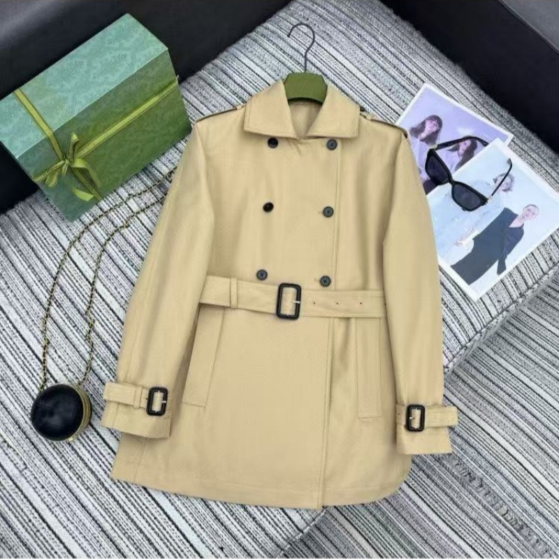 coats woman Designer coat Jackets for women luxurious leather Outerwear top fashion and elegant hem leather strip drawstring lapel lambskin leather