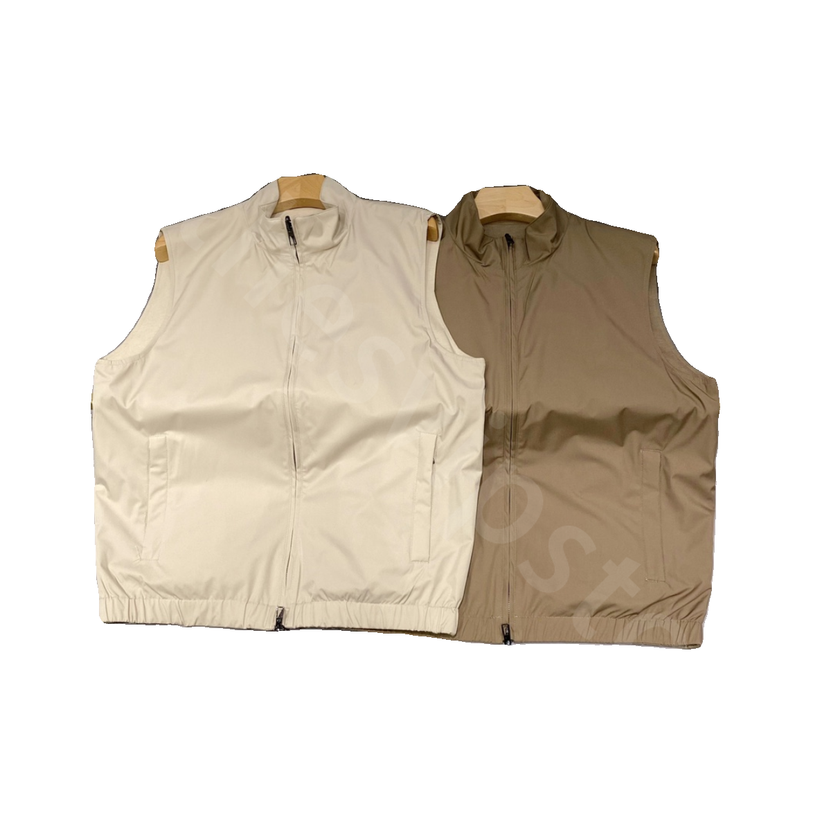 Luxury Designer Mens Vests for Business Casual Stand Collar Windbreaker Jacket Vests Khaki Brown L1289