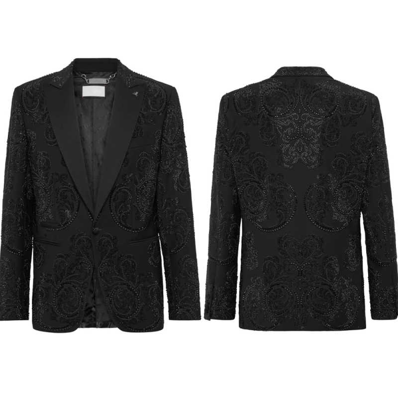 Giacca con risvolto con paillettes Abito da uomo da smoking Cappotto per matrimonio Festa di compleanno Spettacoli di magia da circo Balli serali