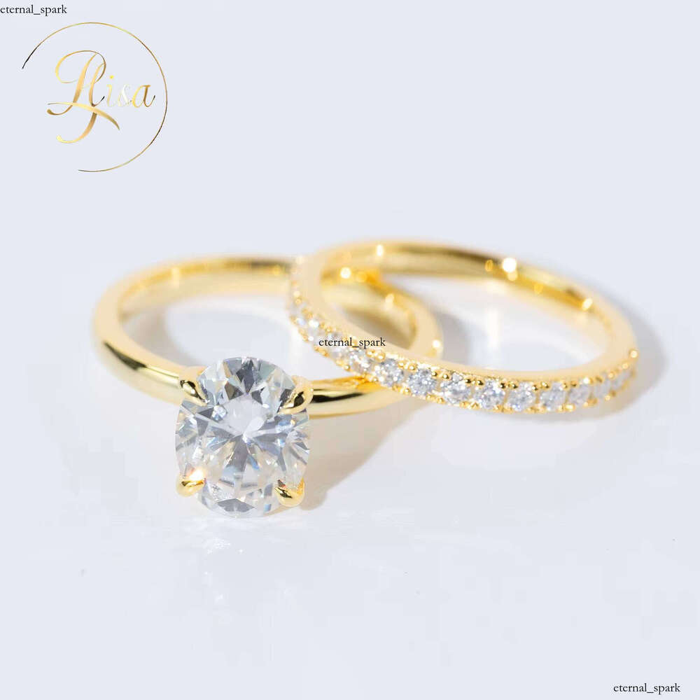 VVS Moissanite Custom 2.28ct VVS Lab-Grown Gold 925 Sterling Silver Wedding Ring Luxury High-End Jewelry Men and Women Couple Set