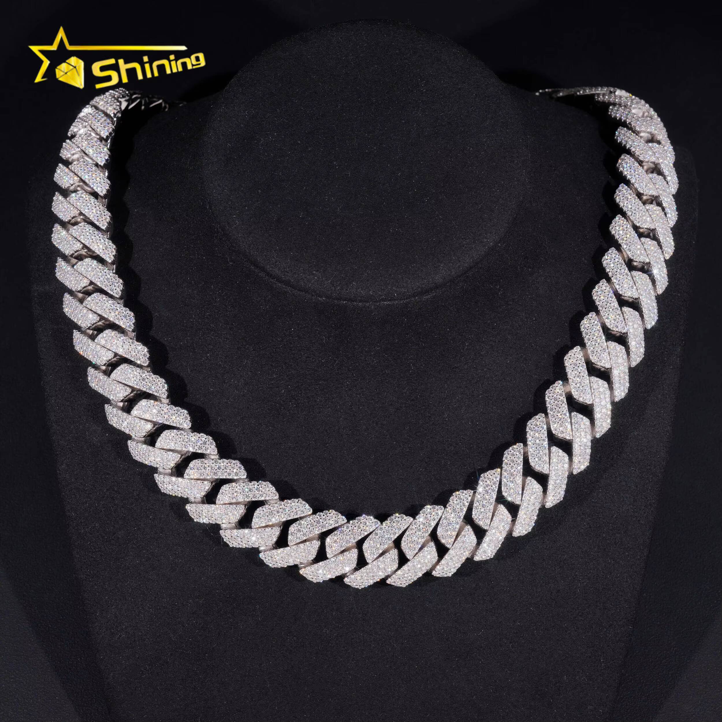 Sterling Silver 925 Fine Jewelry Pendant Necklace Bracelet Iced Out Vvs Moissanite Hip Hop Jewelry Cuban Link Chain
