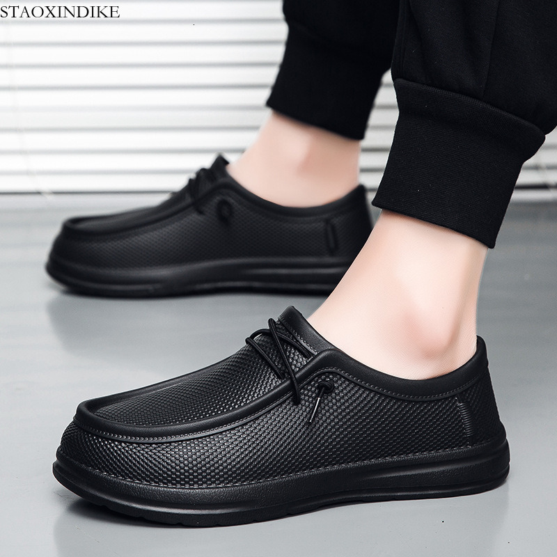 STAOXINDIKE 2025 Spring New Large Size Lightweight Casual Leather Shoes Men's Chef Shoes Cross-Border Slip-On Driving Casual Shoes Wholesale