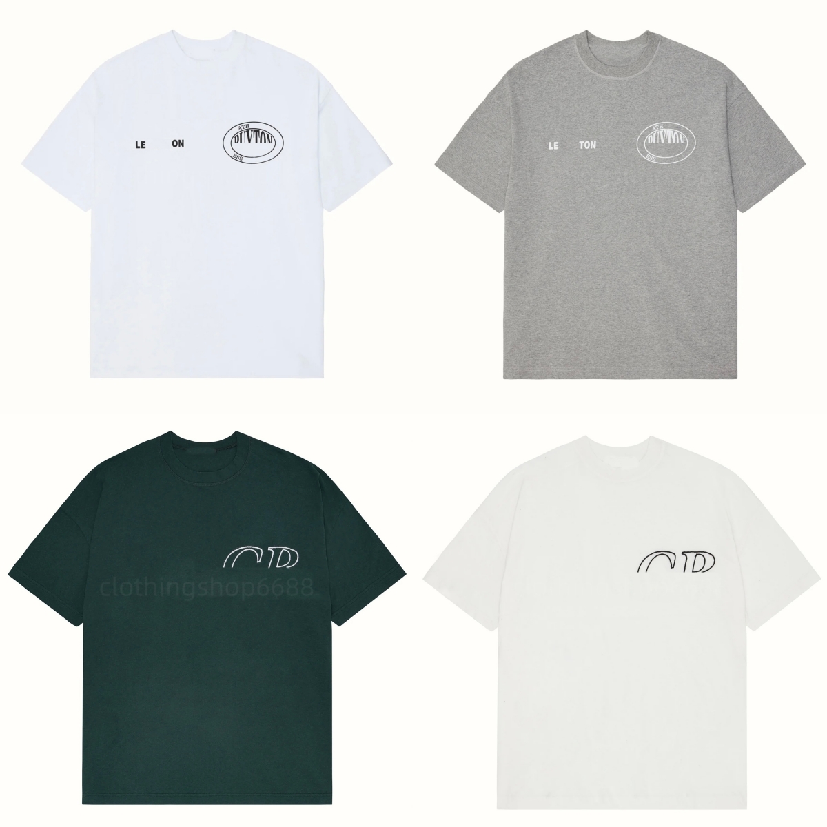 Designer TShirt Men's T-Shirts Summer Spring Loose Green Gray White Black T Shirt Men Women High Quality Classic Slogan Print Top Tee With Tag