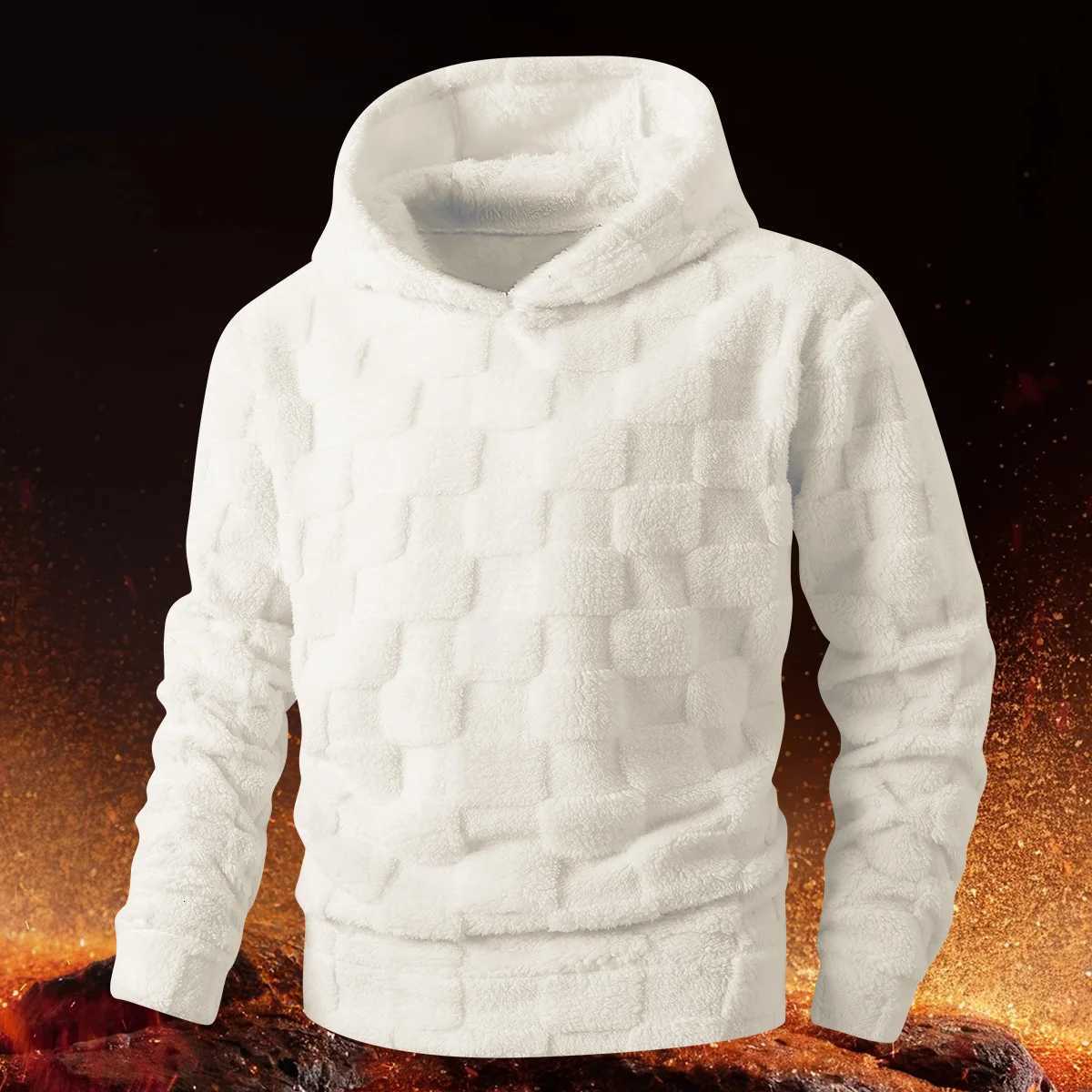Mens autumn and winter thickened hooded sweatshirt fashionable cut suitable for daily outings sports shopping travel W251211