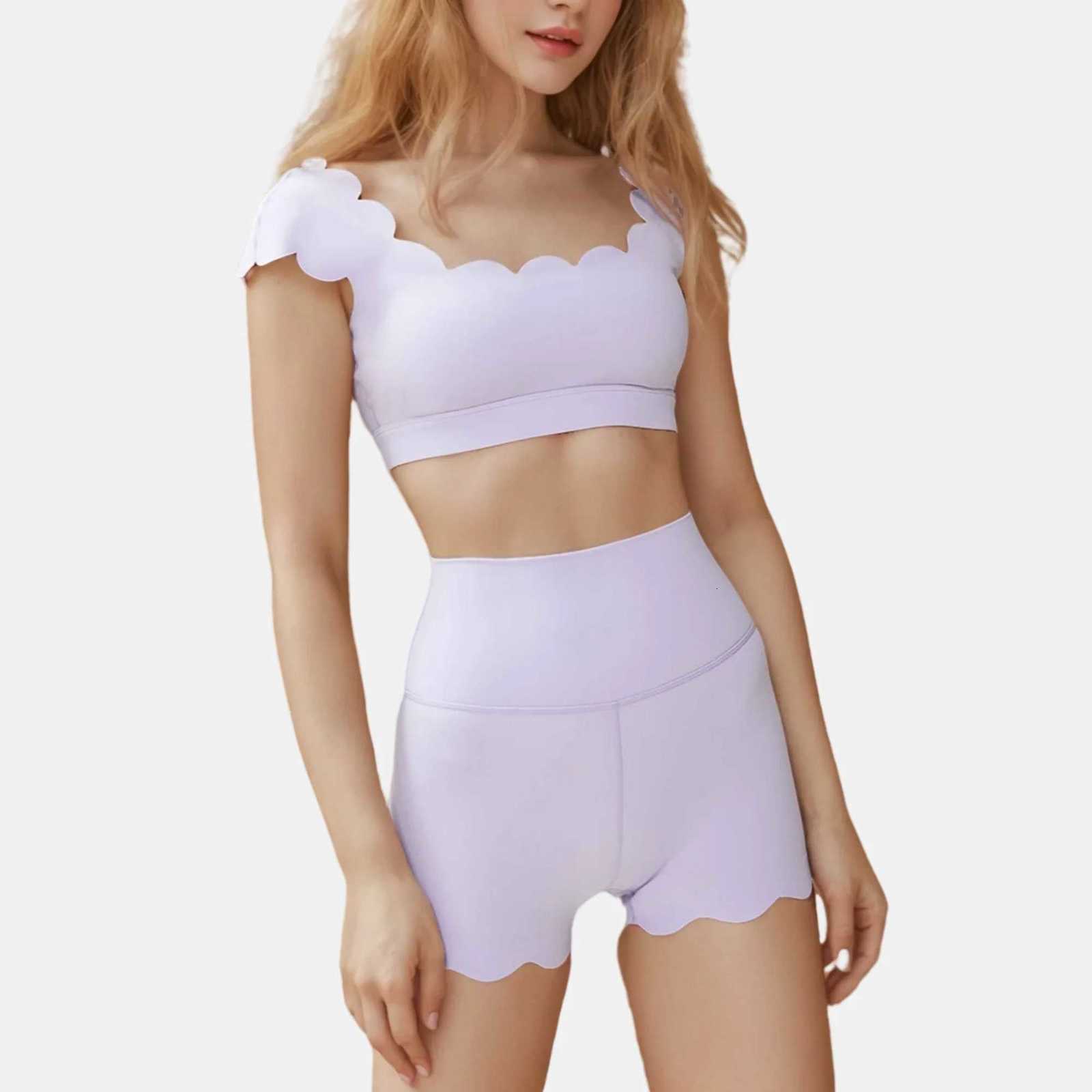 2 Pieces Yoga Set Women 2024 Seamless Workout Sets Sports Short Sleeve with Chest Pad Nude Feel Fitness Yoga Shorts Gym ClothesT251212-image-1088148518