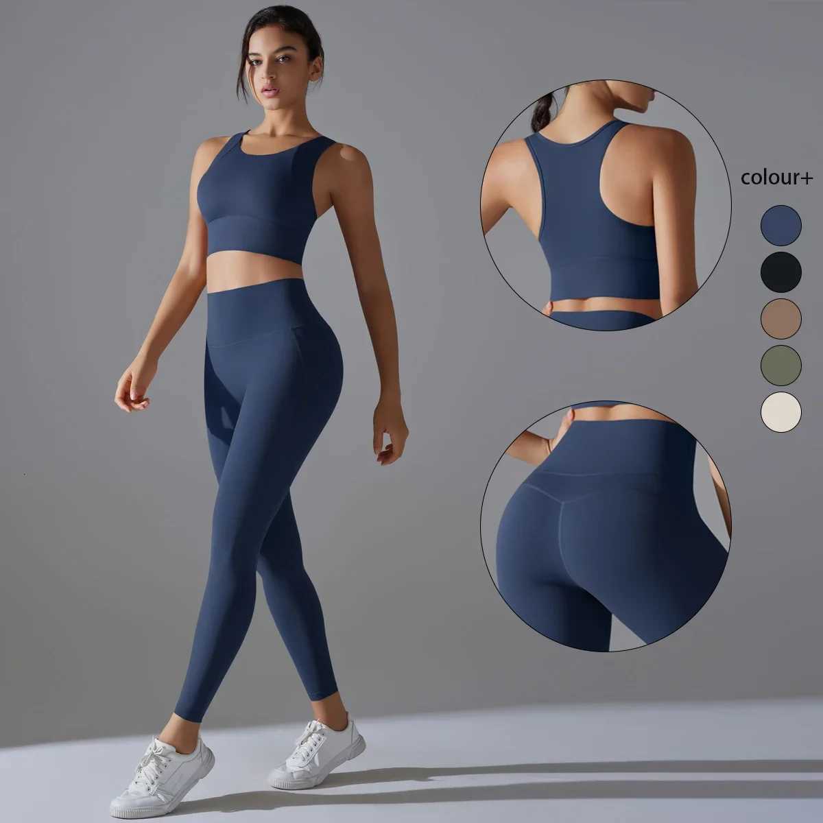 Womens Yoga Set Tracksuit Women Fitness Crop Top Shockproof Sports Bras Yoga Gym Running Pants Sportswear Running Fitness YogaT251212-image-1088150201