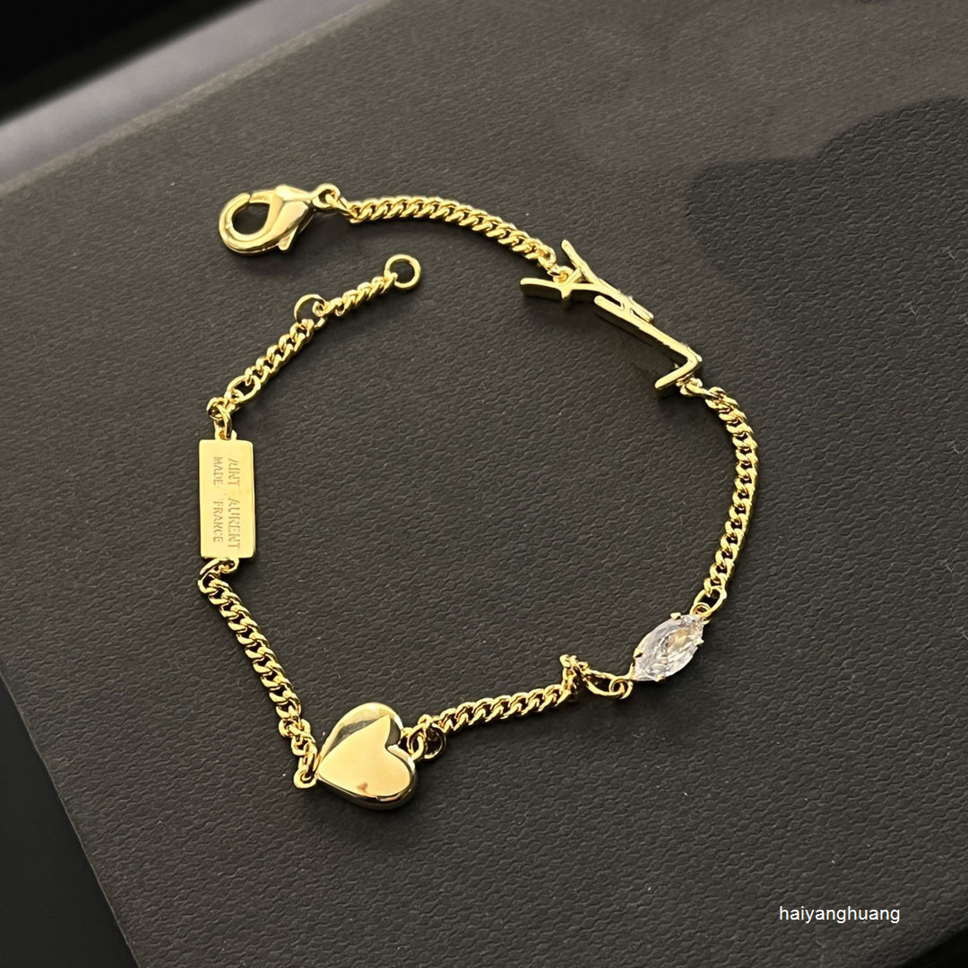 Charm Bracelets Bangle Fashionable Chain Bracelets Women Bangle Dog Tag Link letters Designer Jewelry Gold Plated Faux Pendant Stainless steel Love