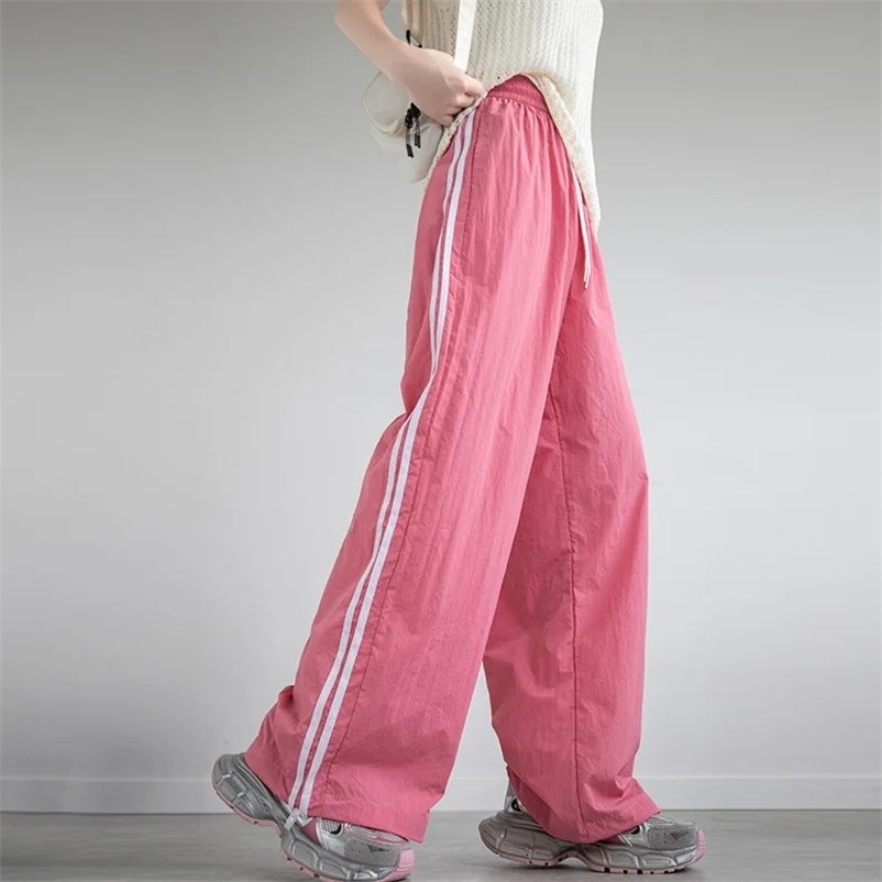 Quick Dry American Straight Leg Sport Pants Women Summer Style Casual Wide Leg Slimming Long Pants Casual Trousers 251204