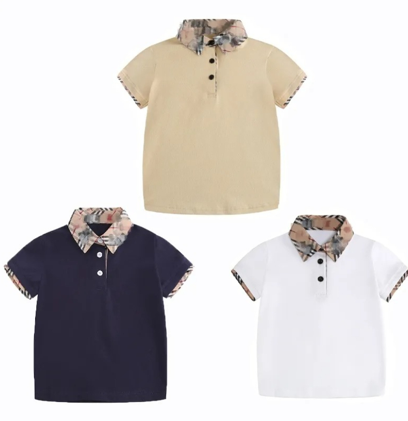 Luxury Baby Designer Clothes Plaid Polo Kids Tracksuit Tshirt Baby Boys Girls Sport Toddler Active Clothing acd