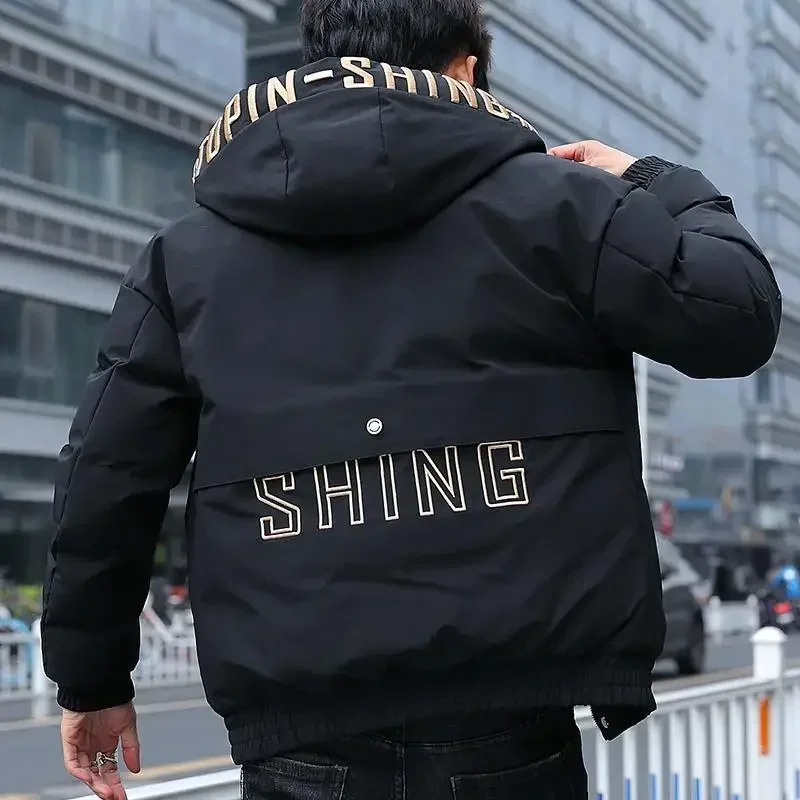 Male Padded Coats Hooded Parkas Casual Mens Down Jacket Short Padding Youthful Clothes External Winter Quilted Fashion 251210