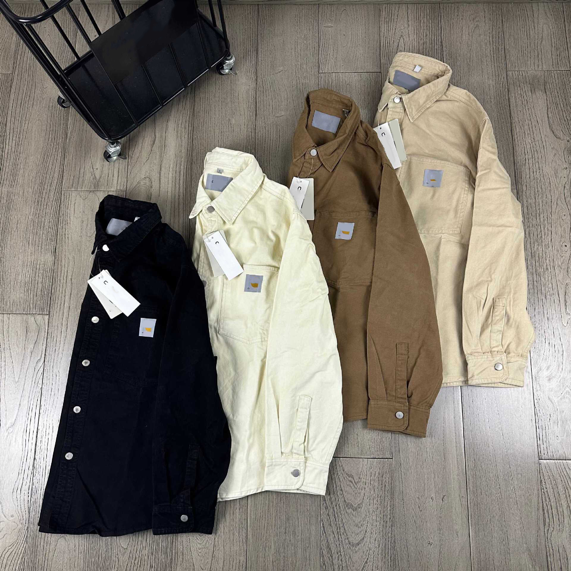 Designer Mens Shirts American Retro Long-sleeved Lapel T-shirt Mens Womens Fashion Spring Autumn Casual Loose Tops