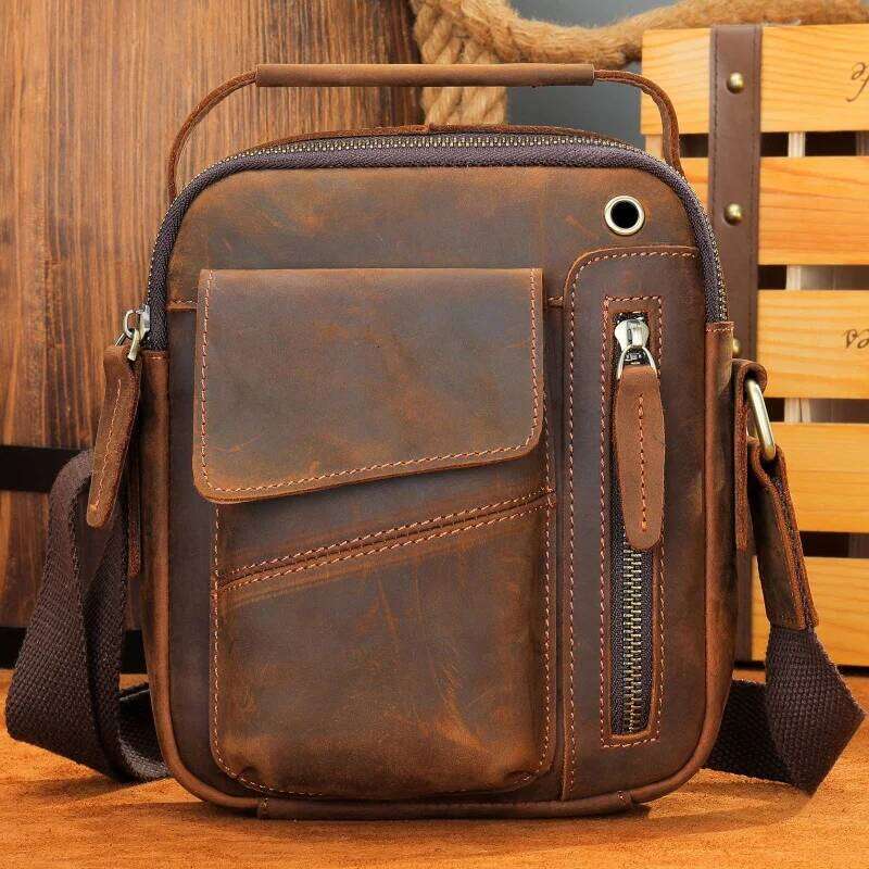 New Casual Men S Cow Leather Shoulder Large Capacity Male Crossbody Bag For Men High Quality Luxury Bag