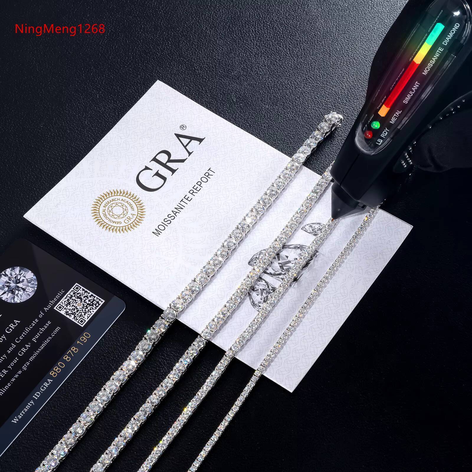 925 Sterling Silver Vvs Moissanite Chain 2mm 3mm 4mm 5mm White Gold Women Men Fine Jewelry Gifts Gra Lab Diamond Tennis Bracelet