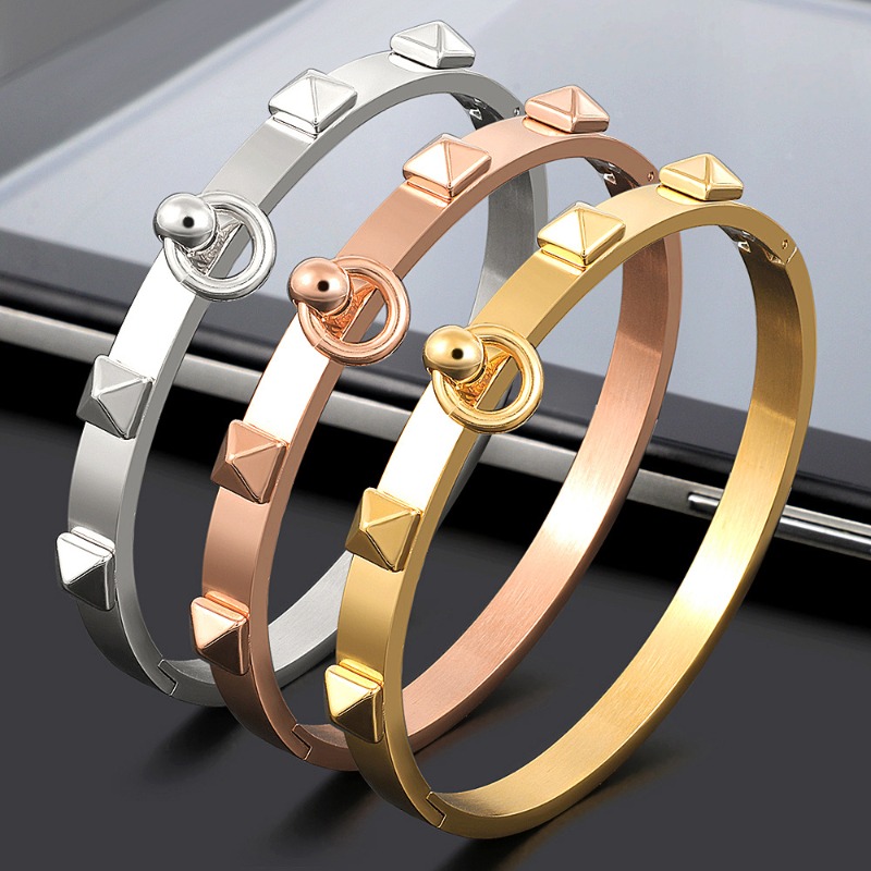 New Rivet Punk Style Fashion Bracelet Stainless Steel Boutique Jewelry Bracelet High Quality Gift Bracelet Versatile Boutique Fashion Jewellery