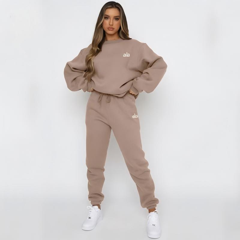 Alosetismly 2 Piece Set Designer Women Sporty Set Tracksuit Letters Print Sleeve Bandage Tops And Skinny Long Sweat Pants Sets Club Outfit Alolysnes