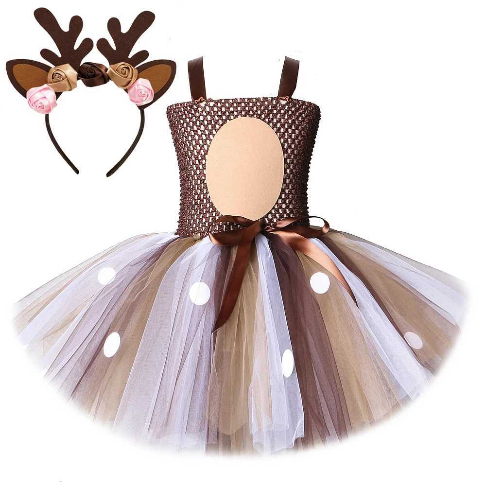 Christmas Deer Costumes for Baby Girls Reindeer Tutu Dress for Kids Carnival Party Outfit Children New Year Clothes with Hairbow X251212