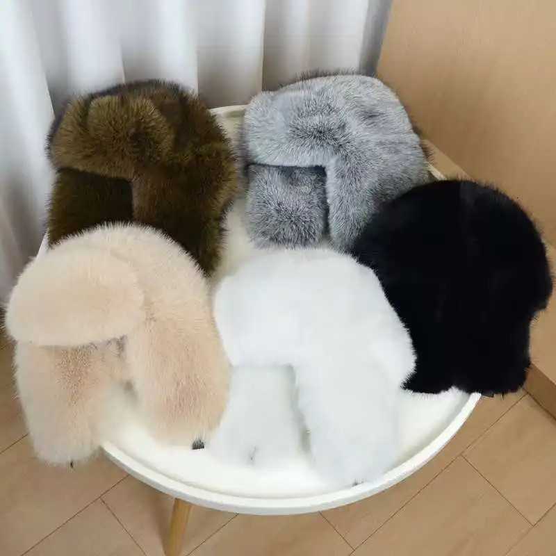 Saga Furs Pink Faux Mink Fur Lei Feng Hat with Buckle Womens AutumnWinter Thickened Warm Cycling Skiing Ear Protection PilotHat 251210
