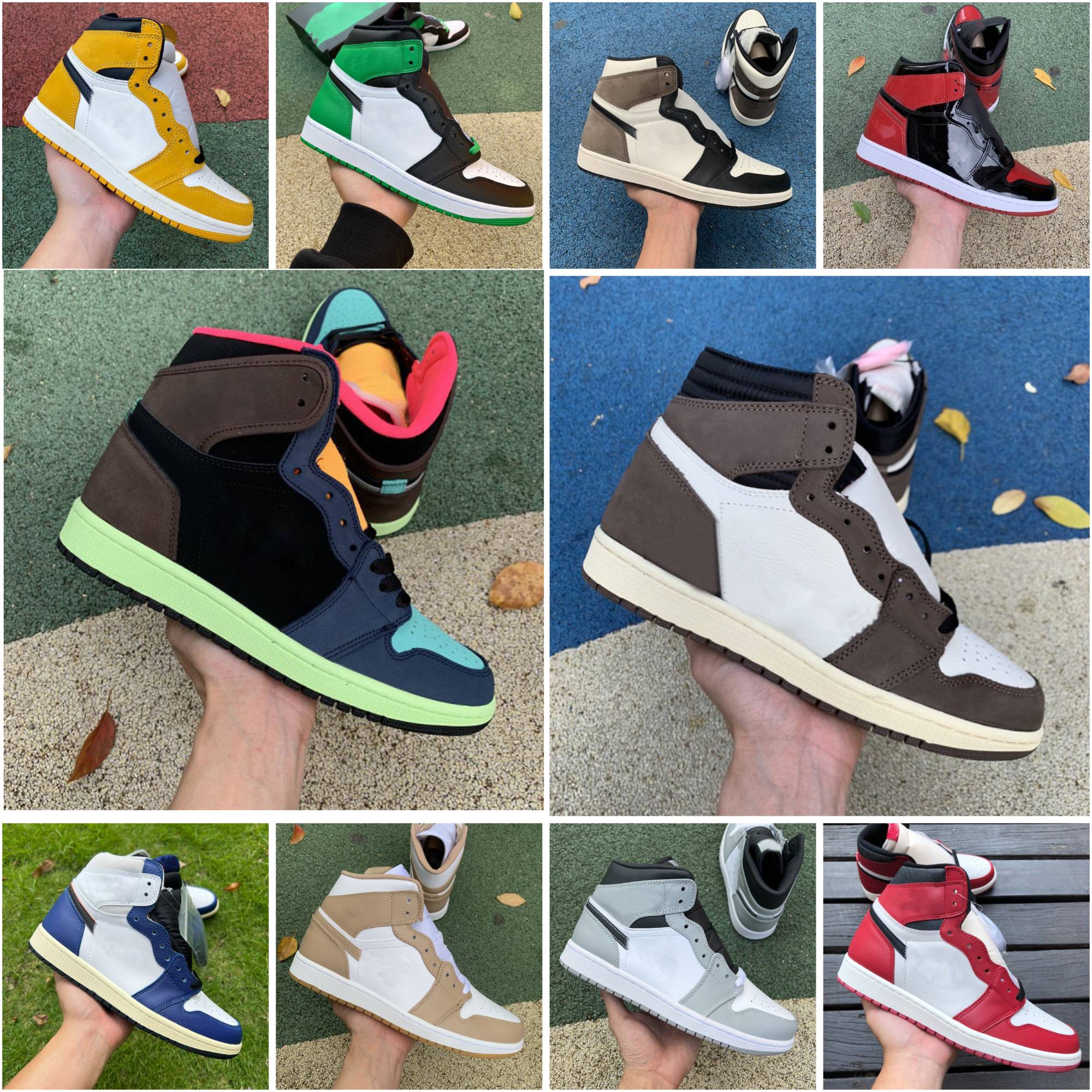 Top J1 1 Sports Basketball Shoes Jump Mans 1s Designer Sneakers For Men Women University Blue Dark Mocha Chicago Top UNC Hyper Royal High Bloodline