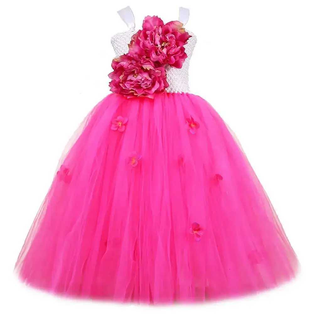 Abiti da ragazza di fiore di peonia per la festa di nozze Ragazze Abito da ballo per damigella d'onore Bambini Tutu Costumi Principessa Fata Abito l