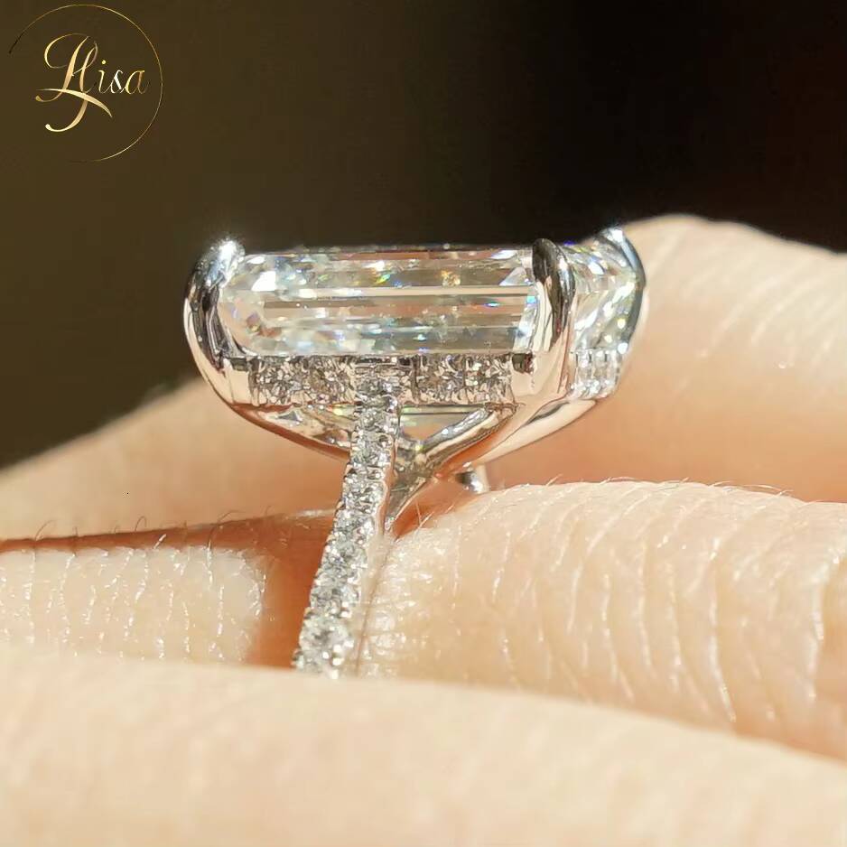 IGI Certified VVS Lab Created Diamond Luxury White Gold 925 Silver Engagement Ring Custom Unique Fine Jewelry