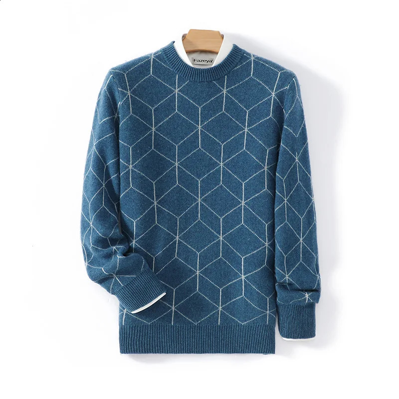 Autumn and Winter Pullover Mens ONeck Sweater Casual Knitting Full Sleeve Fashion Versatile 100 Pure Wool 251201