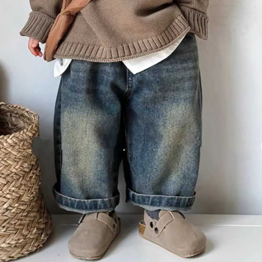 Kids Wide Leg Pants New 2025 Spring Autumn Fashion Korean Casual Baggy Simple Style JeansT251212-image-1088151710
