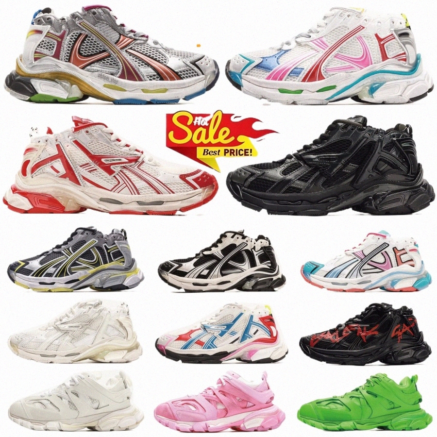 Designer Shoes Luxury Brand 12A Sneakers Track Runners 7.0 7.5 3.0 Platform All Black white Multicolor Pink Blue Grey Ancien Daddy men women trainer