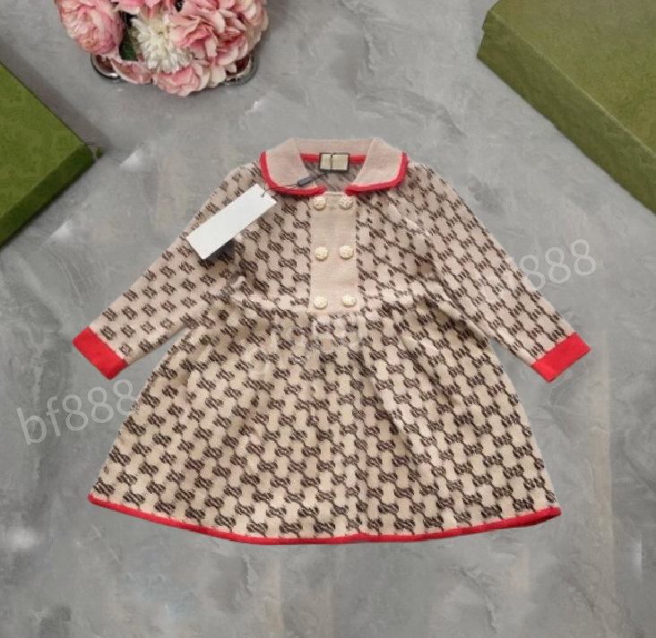 Filles Designer Robe Automne Hiver Enfants Princesse Party Pull Robes Tricotées Costume De Noël Marque Bébé Enfants Fille Vêtements