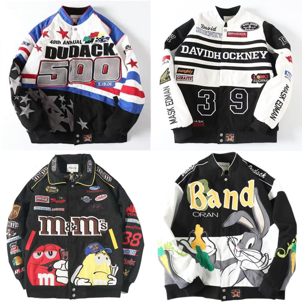 Dudack's jackets f1 jacket racing suit high quality Thickened Baseball jackets motorcycle ride jacket classic mens Embroidered Loose Flight Sui