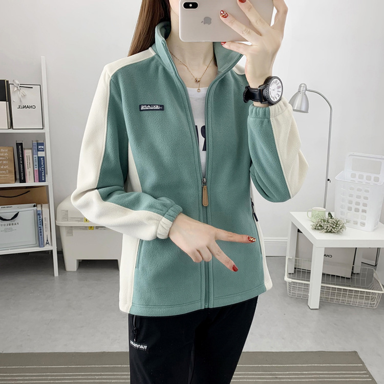 Cappotto in pile caldo addensato per esterno Giacca softshell da donna Fodera interna Cardigan sportivo Felpa Capispalla